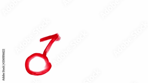 A brush stroke of female male gender sign