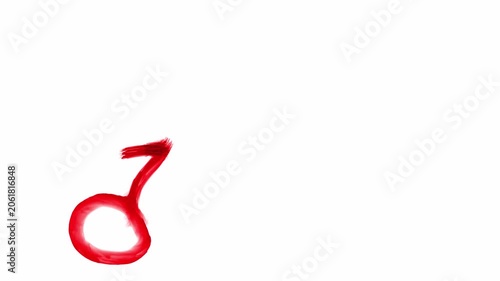 A brush stroke of female male gender sign