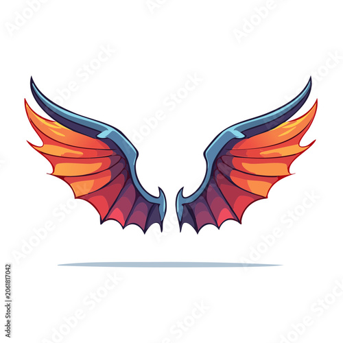 Colorful Bat Wings Illustration