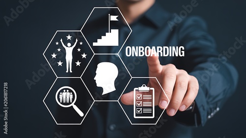 Employee onboarding process human resources training and workforce integration concept