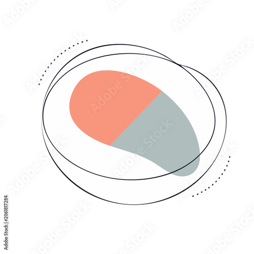 Minimalist sushi roll illustration