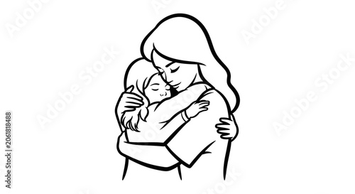 Fotografía A woman warmly hugs a child in a tender moment of love and comfort indoors