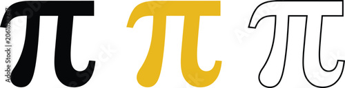 Photos Pi symbol vector icon. Mathematical pi symbol
