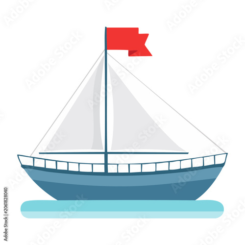 Minimalist 3D lighthouse with red top