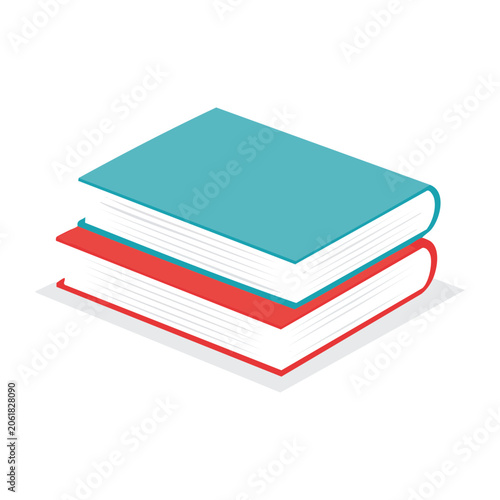 Stacked white paper with blue and red ribbon bookmark