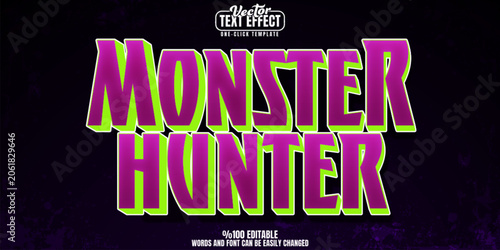 Monster editable text effect, customizable horror and scary 3d font style