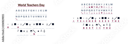 Slika na platnu Special Symbol Teacher Day cryptic symbol code activity for teacher appreciation