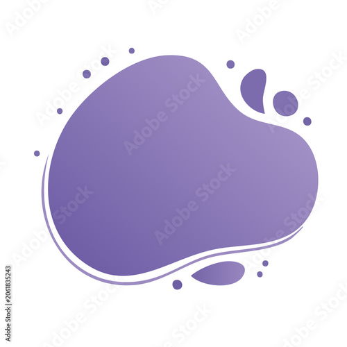 Purple abstract blob icon with transparent background