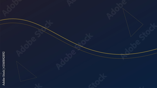Modern Luxury Dark Gradient Background with Golden Ribbon Lines. Premium Metallic Polygon Mesh 4K Presentation Wallpaper