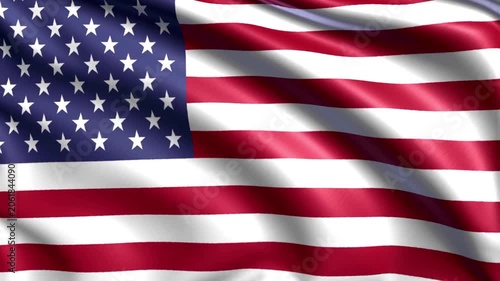 Close Up of United States of America Flag Waving in the Wind