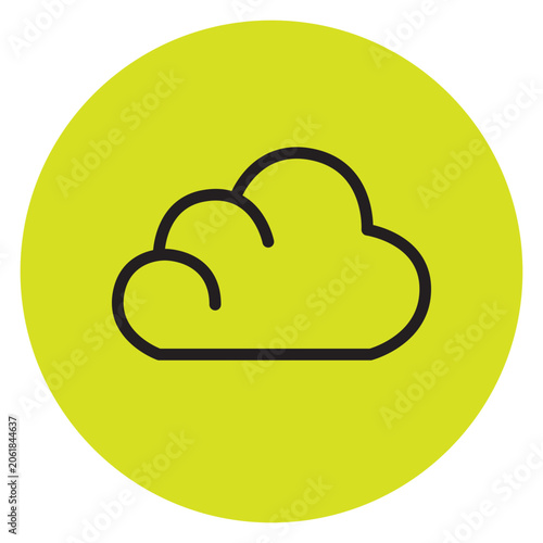 cloud computing icon on lime color background