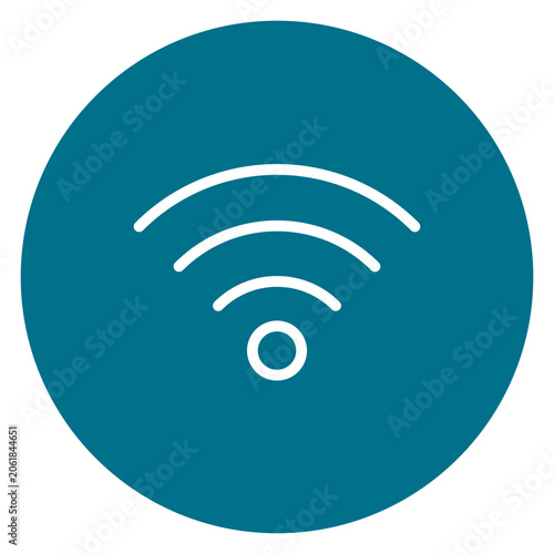 wi-fi, wireless network icon on blue color background