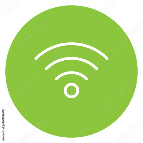 wi-fi, wireless network icon on green color background