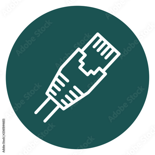 vector illustration of internet cable on dark-green color background