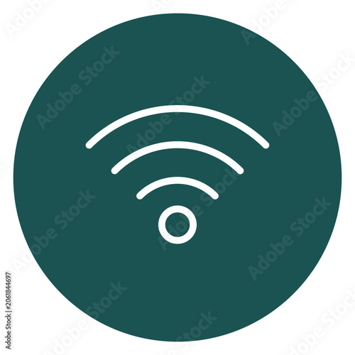 wi-fi, wireless network icon on dark-green color background