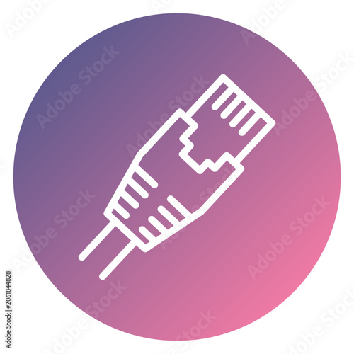 vector illustration of internet cable on purple-blue background