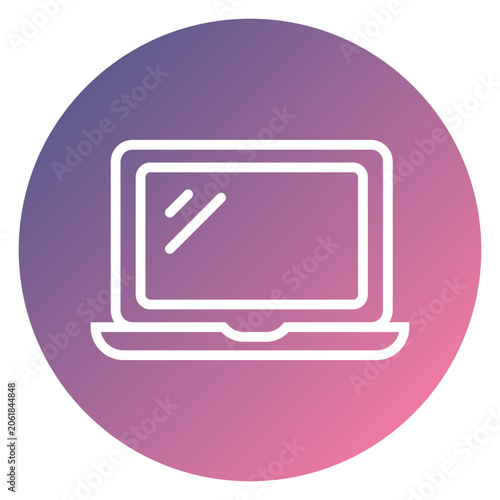 laptop computer icon on purple-blue gradient background