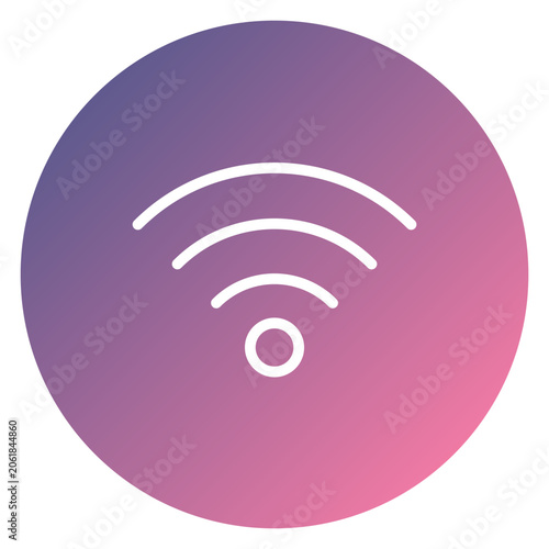 wi-fi, wireless network icon on purple-blue gradient background