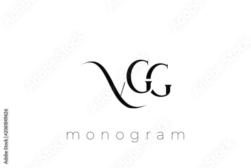 VWG Elegant Monogram Logo Design With Decorative Lettering