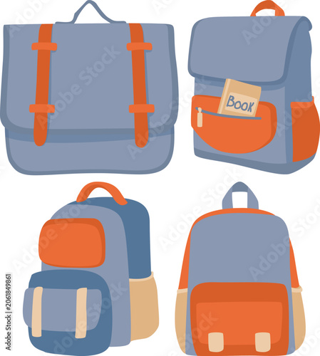 School backpack for travel, backpack set, learning, education
