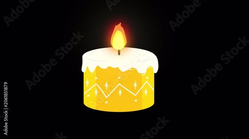 Burning Candle Animation with Alpha Channel – 4K Seamless Loop Melting Wax Effect