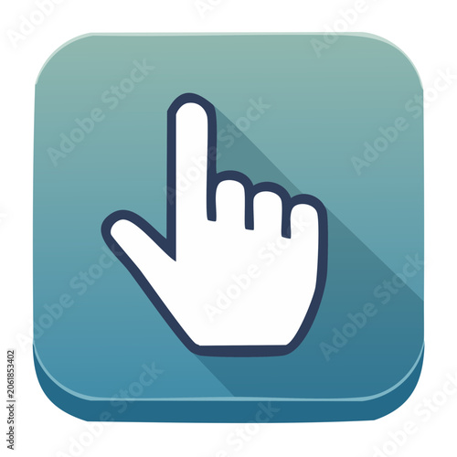 Flat design thumbs up icon blue