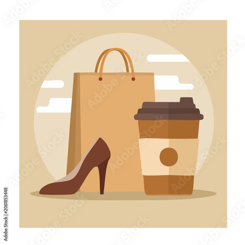 Flat design vector of elephant carrying suitcase