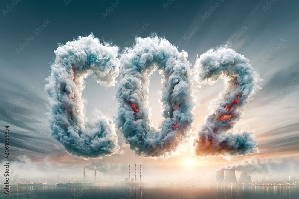 Naklejka premium CO2 illustration, AI generated