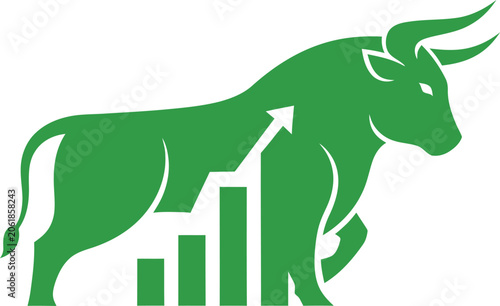 Bull market growth symbol representing financial success and prosperity