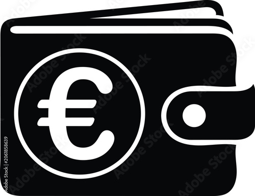 Euro wallet money finance currency vector icon design