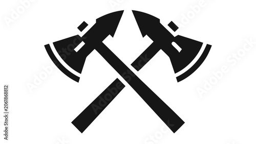 Two axes intersecting on a white backdrop, conveying a sense of unity and purpose in a minimalist design