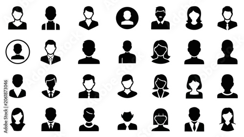 Set of user profile icons, avatar icons