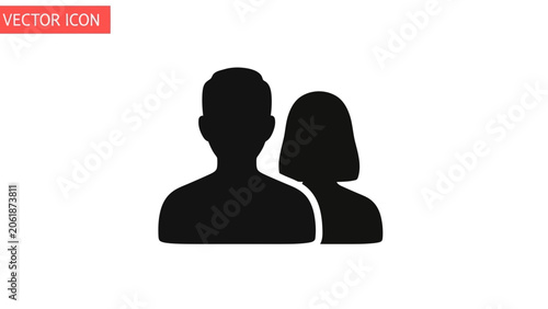 User group icon, two people silhouette representing team or community