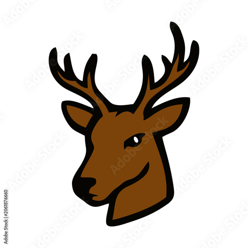 Deer head vector illustration isolated on white background