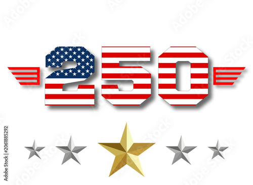 Fourth of July, USA 250 Years Anniversary Vector Design