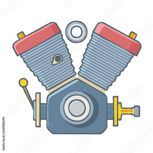 Blue stapler with paper and clip vector icon