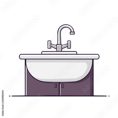Flat vector shopping basket with purple base