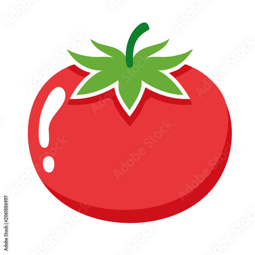 Red apple with green leaf vector icon
