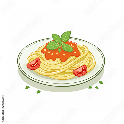 Flat design chili pepper with leaf isolated