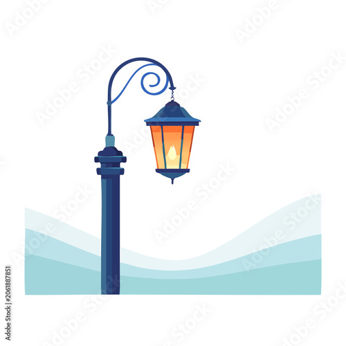 Flat design lighthouse icon on transparent background