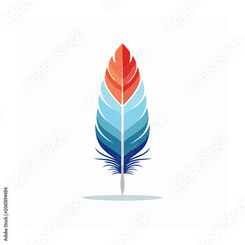 Red and blue tulip vector illustration
