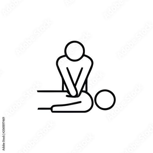  Man performing CPR on another man