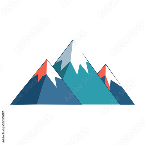 Abstract flat design mountain landscape