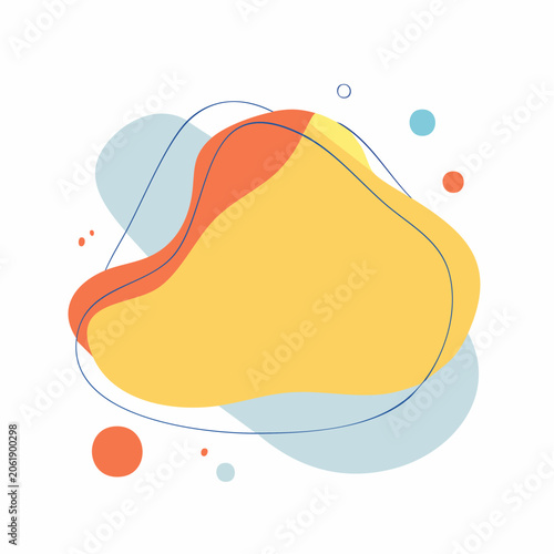 Abstract Organic Shapes with Soft Colors and Thin Lines