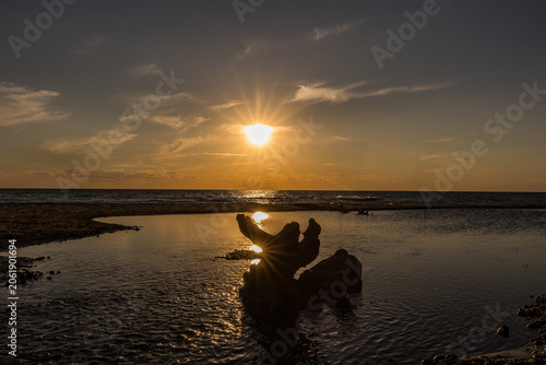 sunset on the beach