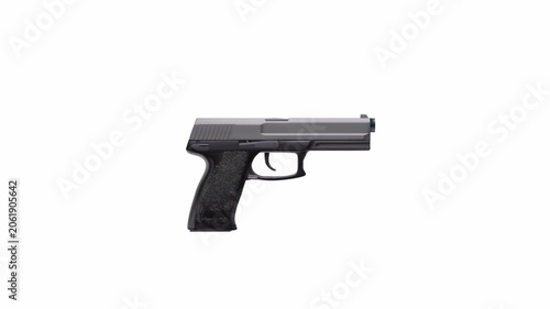 Handgun Animation with Alpha Channel – 4K Seamless Loop Object Motion Graphic