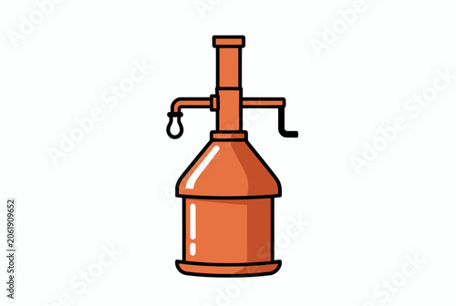 Vintage copper distillation apparatus illustration.