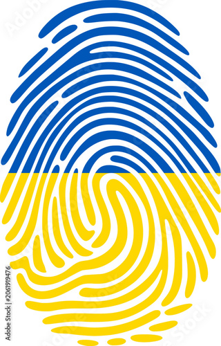 Ukraine Flag Fingerprint Identity Vector Ukrainian DNA Heritage Graphic
