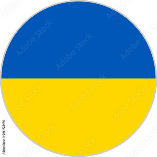 Round Ukraine Flag Vector Icon Circular Ukrainian Flag
