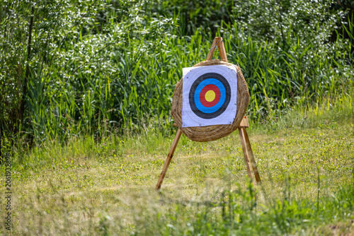 Obraz na płótnie Outdoor archery target for team building and event competition activities